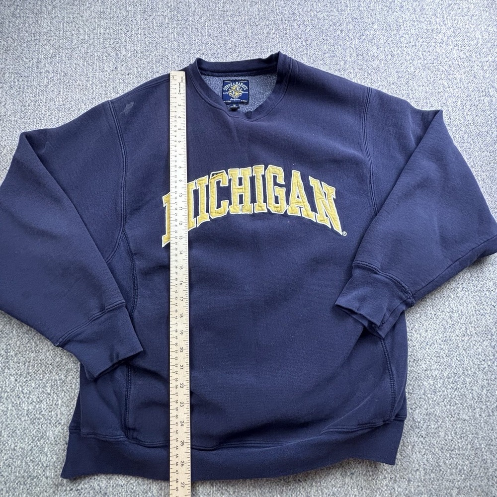 Vintage Michigan Wolverines Sweatshirt Men M Crewneck Sweater Sewn Y2K 00s - Picture 7 of 10